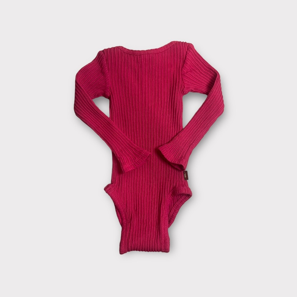 Tea Collection Magenta Pink Ribbed Bodysuit - Picture 3 of 3